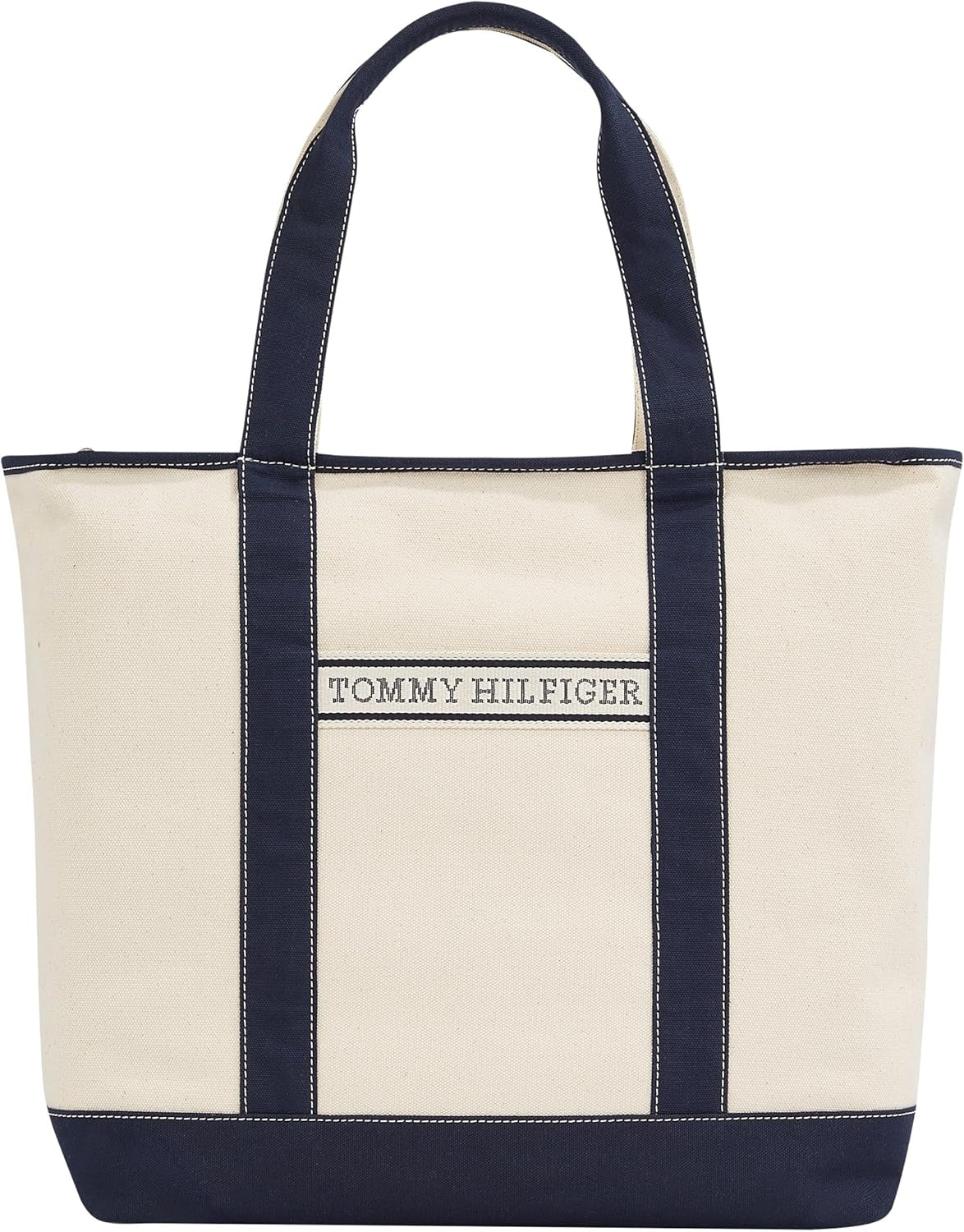 TOMMY HILFIGER Dames Th Summer Canvas Tote Aw0aw17421 Draagtas Damestassen Naty Shop Blauw (Space Blue)