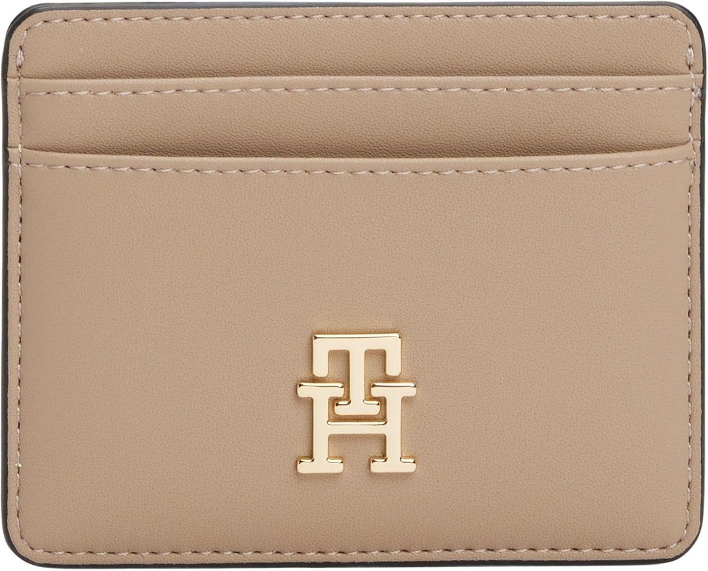 Tommy Hilfiger dames kaarthouder Dames met logo, Beige (Coastal Taupe), One size Heren portemonnee Naty Shop Standaard titel