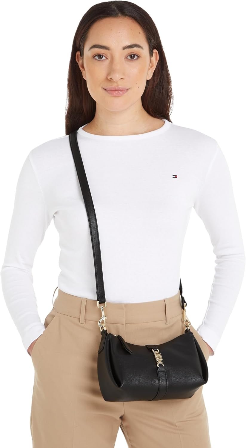 Tommy Hilfiger Dames Crossbody Tas Dames Crossover Medium Tas, Zwart (Zwart), Onesize Damestassen Naty Shop