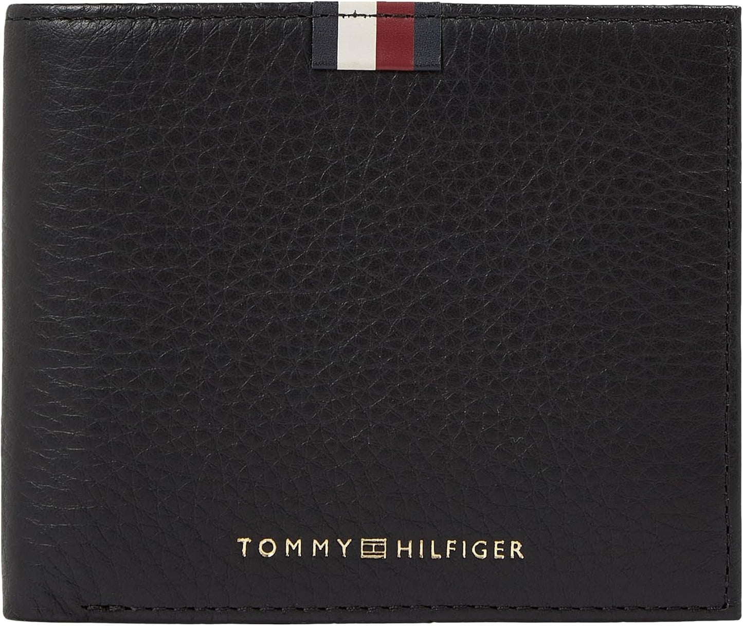 Tommy Hilfiger Heren Th Prem Lea Cc en Coin Am0am11265 Portemonnees Heren Portemonnee Naty Shop Zwart (zwart) Os