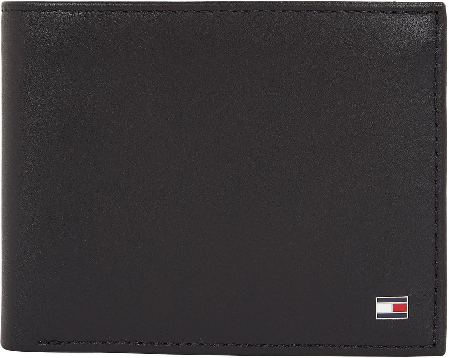 Tommy Hilfiger Eton driebladige herenportemonnee met muntzakje Herenportemonnee Naty Shop Zwart