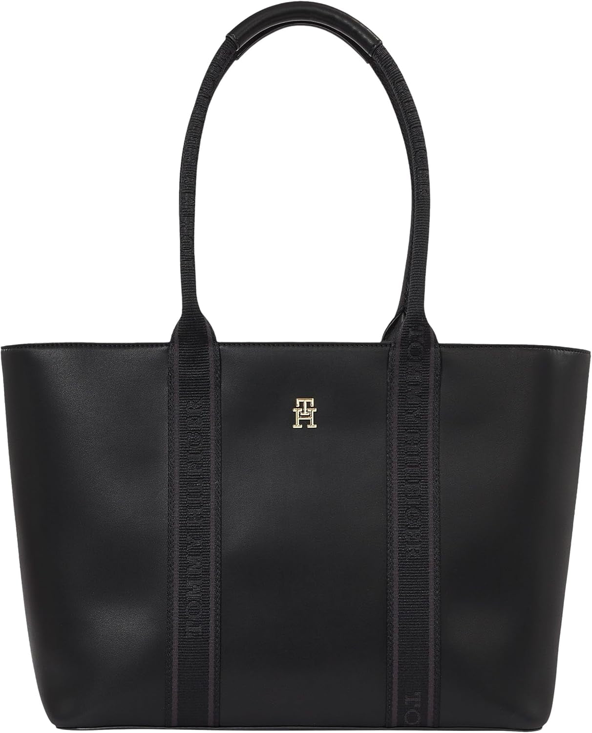 Tommy Hilfiger Th Logotape Tote Aw0aw17198 Tote Bag Dames Tassen Naty Shop Zwart (zwart)