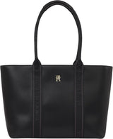 Tommy Hilfiger Th Logotape Tote Aw0aw17198 Tote Bag Dames Tassen Naty Shop Zwart (zwart)
