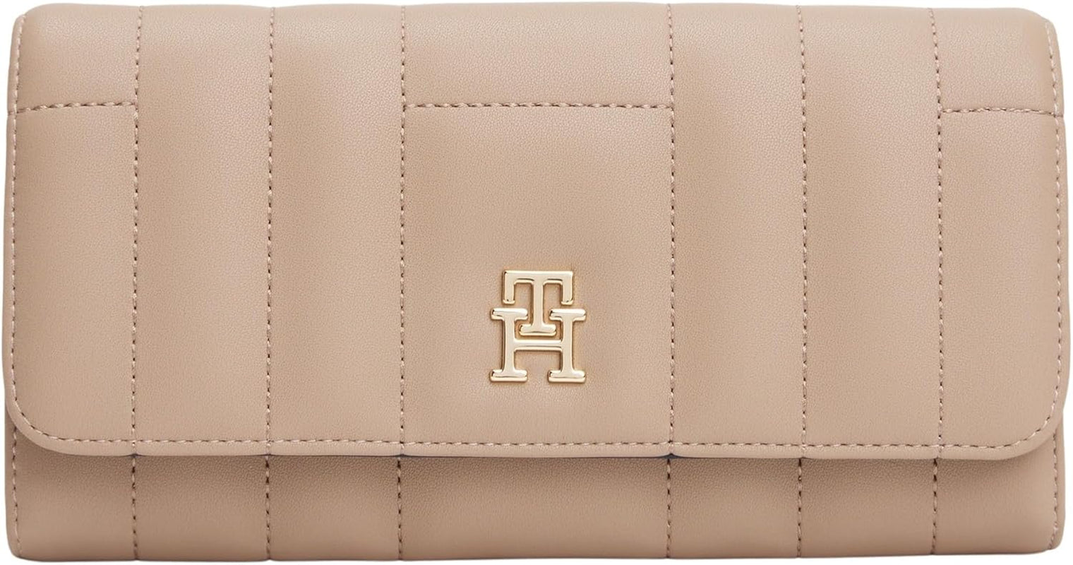 Tommy Hilfiger Damesportemonnee met grote flap, beige (kusttaupe), één maat damesportemonnee Naty Shop Standaardtitel
