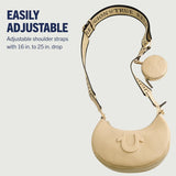 True Religion Schoudertas voor dames, Crescent Hobo-handtas met verstelbare afneembare riem en hoefijzerlogo Damestassen Naty Shop