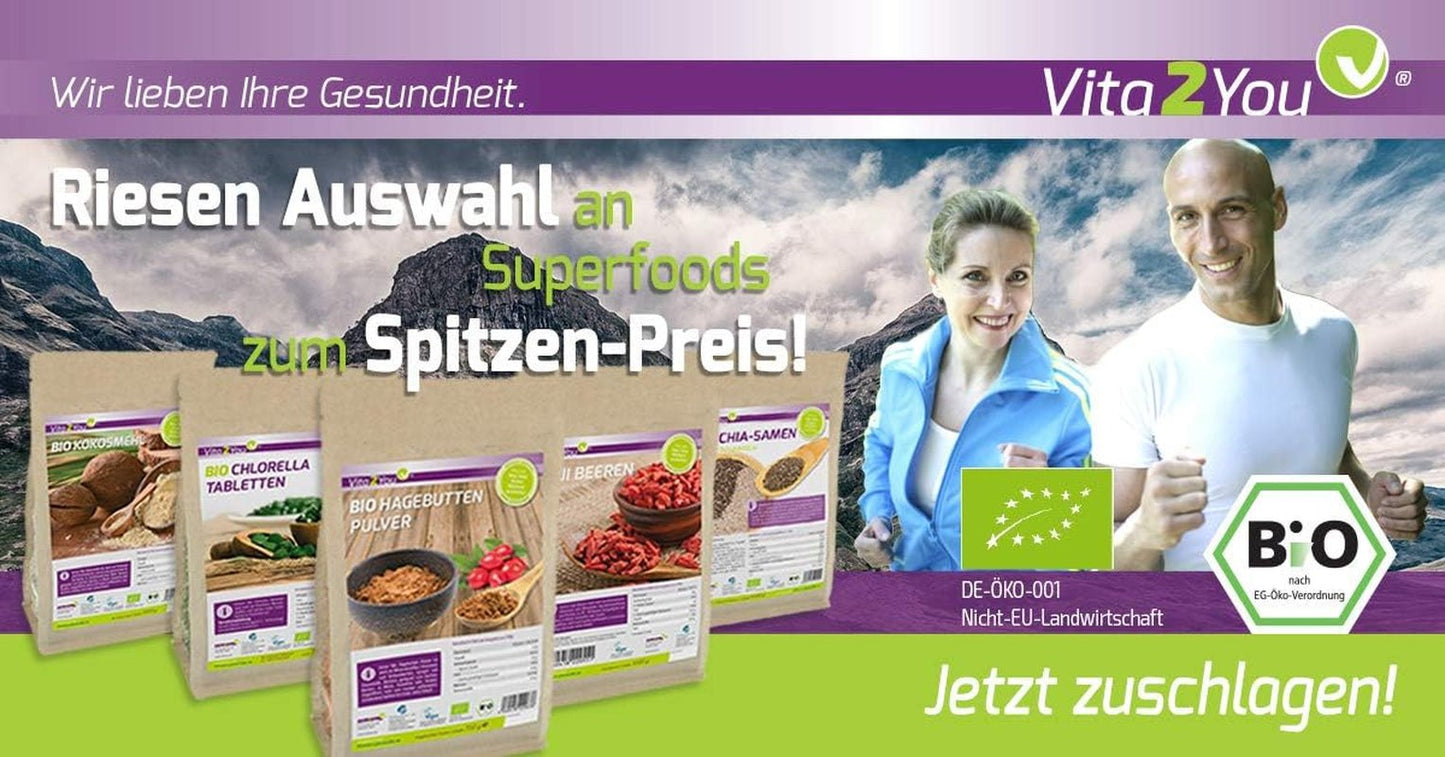 Vita2You Gojibessen 1kg - wolfsbessen - gedroogd in de zon - ongezwaveld en zonder toevoegingen - 1000g - ritszak - premium kwaliteit Gedehydrateerde producten Naty Shop