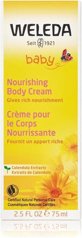 WELEDA Biologische Baby Calendula Verzorgingscrème Lichaam & Gezicht 75ml - Gezichtscrème / huidcrème voor natuurlijke cosmetica met sesamolie en lanoline voor de verzorging van de droge huid. Hydraterende verzorgingscrème voor baby's en kinderen Kinderen - Bad- en huidverzorging Naty Shop
