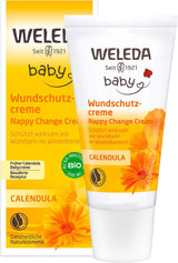 WELEDA Organic Baby Calendula Wondbeschermingscrème 75 ml - Natuurlijke cosmetische wondzalf / babycrème voor de bescherming van de gevoelige huid van de baby in het luiergebied. Helpt bij roodheid, geïrriteerde huid en pijn Kinderen - Bad- en huidverzorging Naty Shop Wondbeschermingscrème 30 Ml