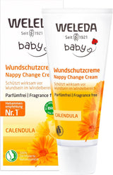 WELEDA Organic Baby Calendula Wondbeschermingscrème 75 ml - Natuurlijke cosmetische wondzalf / babycrème voor de bescherming van de gevoelige huid van de baby in het luiergebied. Helpt bij roodheid, geïrriteerde huid en pijn Kinderen - Bad- en huidverzorging Naty Shop Wondbeschermingscrème 75ml zonder geur
