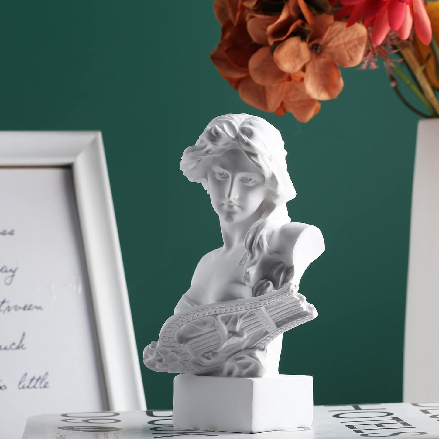 XMGZQ Wit Aphrodite Standbeeld Sculptuur, Hars Griekse Mythologie Buste Standbeeld, voor Coquette Kamer Decoratie, Donkere Academia Kamer Decoratie, Boekenplanken, Partitie, Salontafel Middelpunt Beeldjes en sculpturen Naty Shop
