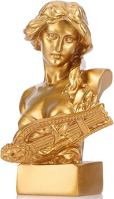 XMGZQ Wit Aphrodite Standbeeld Sculptuur, Hars Griekse Mythologie Buste Standbeeld, voor Coquette Kamerdecoratie, Donkere Academia Kamerdecoratie, Boekenplanken, Partitie, Salontafel Middenstuk Beeldjes en sculpturen Naty Shop Goud