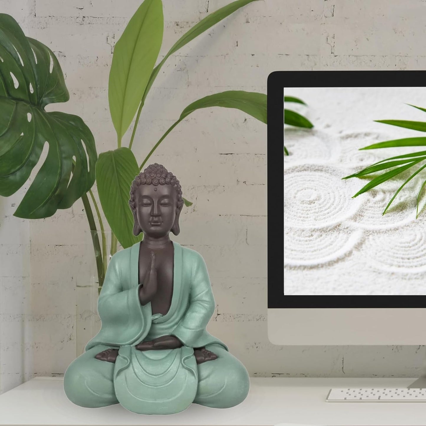Zen Arôme SBM5 Zen Bodhi beeld, groen/bruin, 20 cm hoog Beeldjes en sculpturen Naty Shop