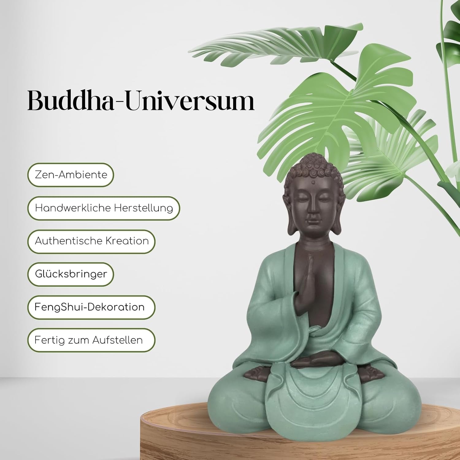Zen Arôme SBM5 Zen Bodhi beeld, groen/bruin, 20 cm hoog Beeldjes en sculpturen Naty Shop