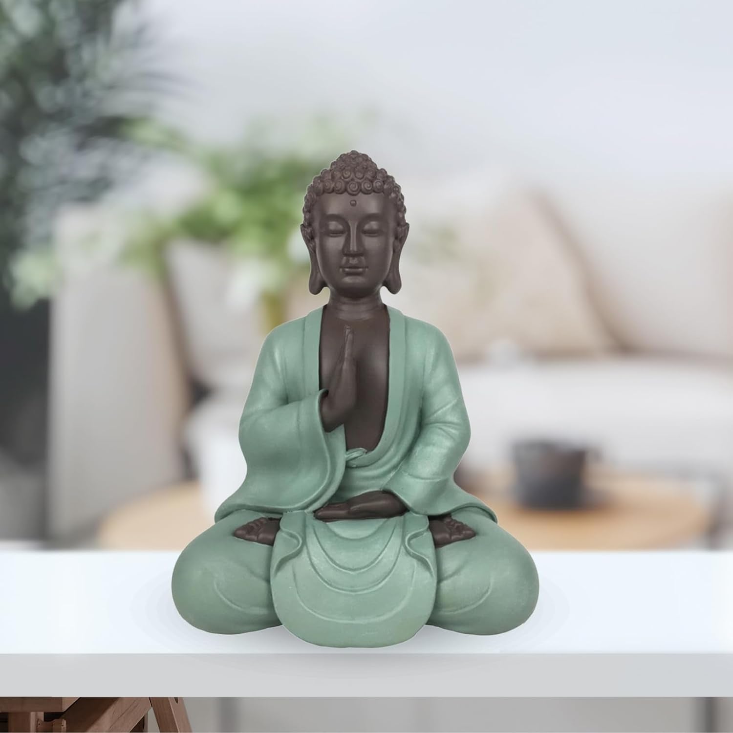Zen Arôme SBM5 Zen Bodhi beeld, groen/bruin, 20 cm hoog Beeldjes en sculpturen Naty Shop