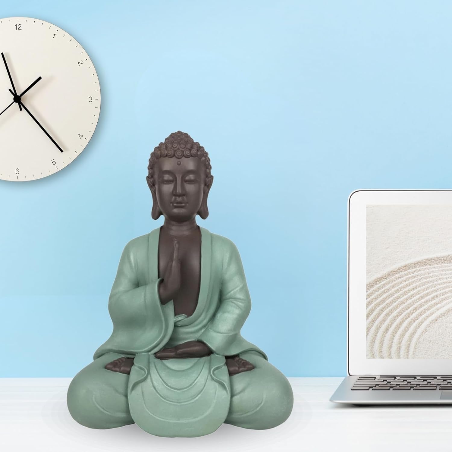 Zen Arôme SBM5 Zen Bodhi beeld, groen/bruin, 20 cm hoog Beeldjes en sculpturen Naty Shop