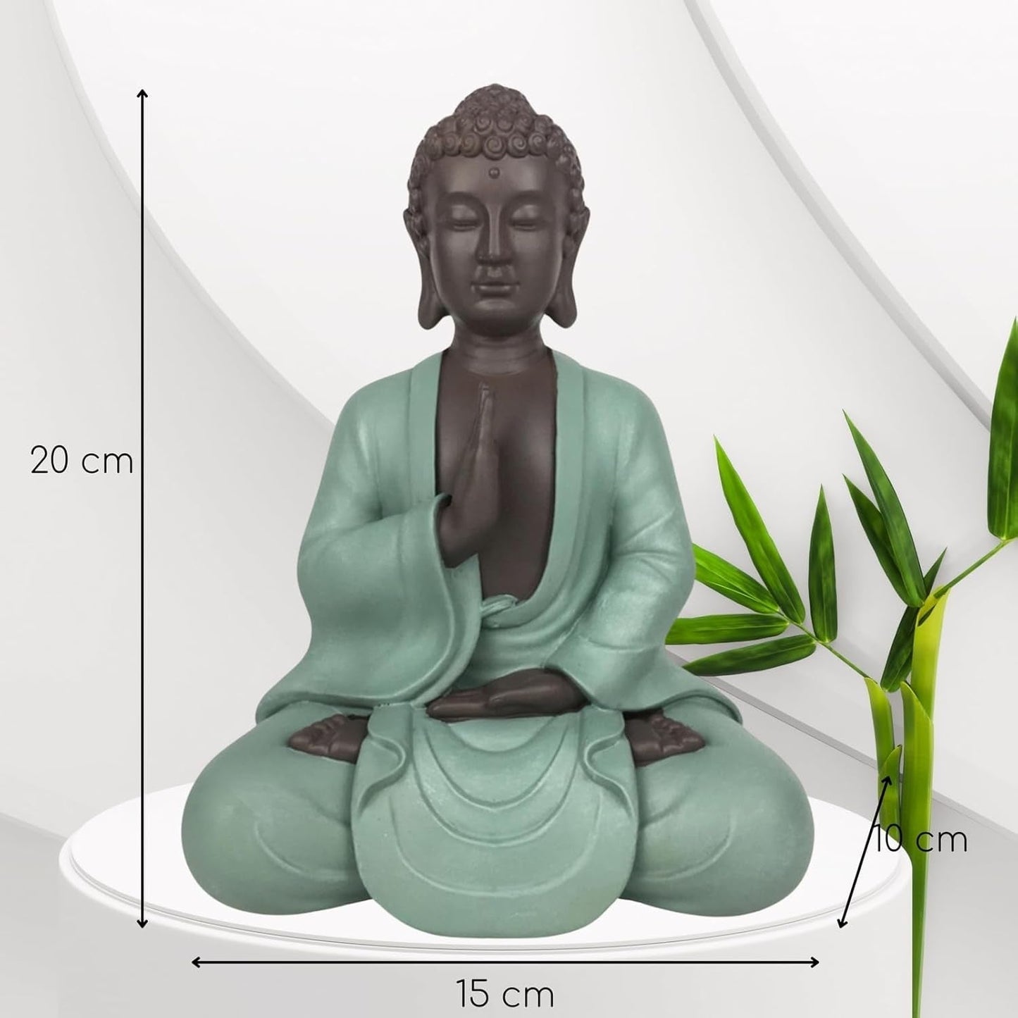 Zen Arôme SBM5 Zen Bodhi beeld, groen/bruin, 20 cm hoog Beeldjes en sculpturen Naty Shop