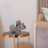 Zen'Light Beeld Boeddha Bonze Slapend op Olifant - Zen-sfeer in je heilige ruimte - prachtig veelbelovend figuur -H 9,5 cm, Bruin & Groen Beeldjes en sculpturen Naty Shop