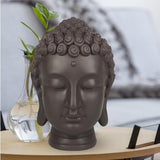 Zen'Light - Beeldje met Boeddha hoofd - Decoratie voor Zen, meditatie en feng shui - Cadeau voor een ontspannende en spirituele sfeer - Boeddha beeldje - Hoogte: 20 cm - Kleur: groen/bruin Beeldjes en sculpturen Naty Shop
