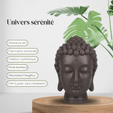 Zen'Light - Beeldje met Boeddha hoofd - Decoratie voor Zen, meditatie en feng shui - Cadeau voor een ontspannende en spirituele sfeer - Boeddha beeldje - Hoogte: 20 cm - Kleur: groen/bruin Beeldjes en sculpturen Naty Shop