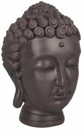 Zen'Light - Beeldje met Boeddha hoofd - Decoratie voor Zen, meditatie en feng shui - Cadeau voor een ontspannende en spirituele sfeer - Boeddha beeldje - Hoogte: 20 cm - Kleur: groen/bruin Beeldjes en sculpturen Naty Shop