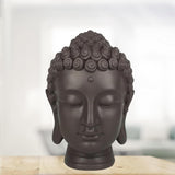 Zen'Light - Beeldje met Boeddha hoofd - Decoratie voor Zen, meditatie en feng shui - Cadeau voor een ontspannende en spirituele sfeer - Boeddha beeldje - Hoogte: 20 cm - Kleur: groen/bruin Beeldjes en sculpturen Naty Shop