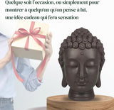 Zen'Light - Beeldje met Boeddha hoofd - Decoratie voor Zen, meditatie en feng shui - Cadeau voor een ontspannende en spirituele sfeer - Boeddha beeldje - Hoogte: 20 cm - Kleur: groen/bruin Beeldjes en sculpturen Naty Shop
