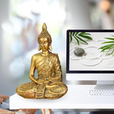 Zen'Light - Beeldje met Boeddhahoofd Sanci - Decoratie voor Zen, meditatie en feng shui - Cadeau voor een ontspannende en spirituele sfeer - Boeddhabeeld - Hoogte: 18 cm - Kleur: goud Beeldjes en sculpturen Naty Shop