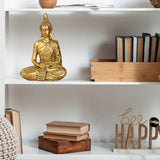 Zen'Light - Beeldje met Boeddhahoofd Sanci - Decoratie voor Zen, meditatie en feng shui - Cadeau voor een ontspannende en spirituele sfeer - Boeddhabeeld - Hoogte: 18 cm - Kleur: goud Beeldjes en sculpturen Naty Shop