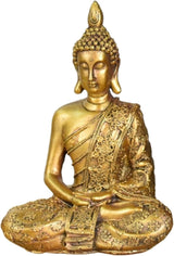 Zen'Light - Sanci Boeddha hoofdbeeldje - Decoratie voor Zen, meditatie en feng shui - Cadeau voor een ontspannende en spirituele sfeer - Boeddhabeeld - Hoogte: 18 cm - Kleur: goud Beeldjes en sculpturen Naty Shop Standaard titel