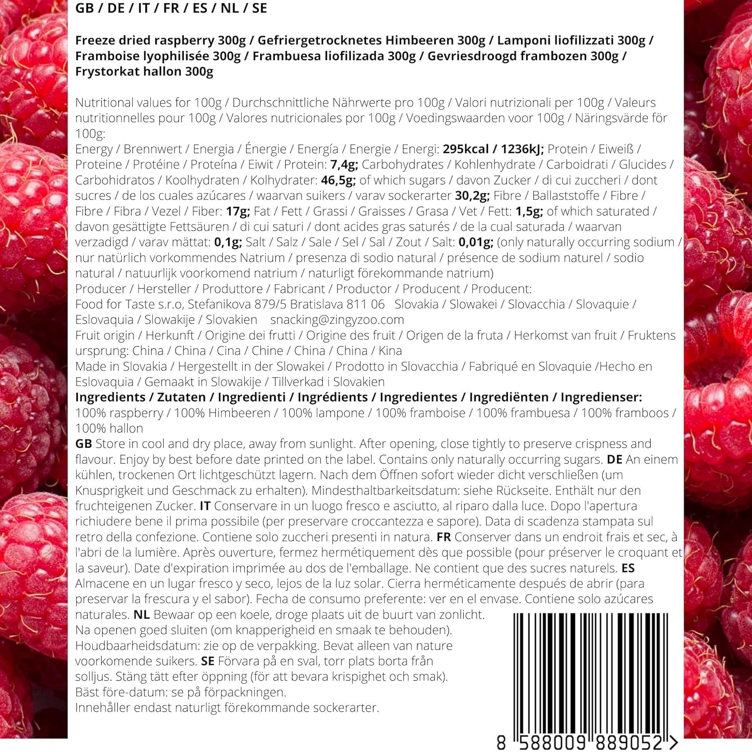 Gevriesdroogde frambozen Gebroken stukjes | XL 300g Gevriesdroogd gedroogd fruit | Gedroogde frambozen Glutenvrij Gevriesdroogd fruit | Gevriesdroogd fruit | Gevriesdroogde frambozen Naty Shop gedehydrateerde producten
