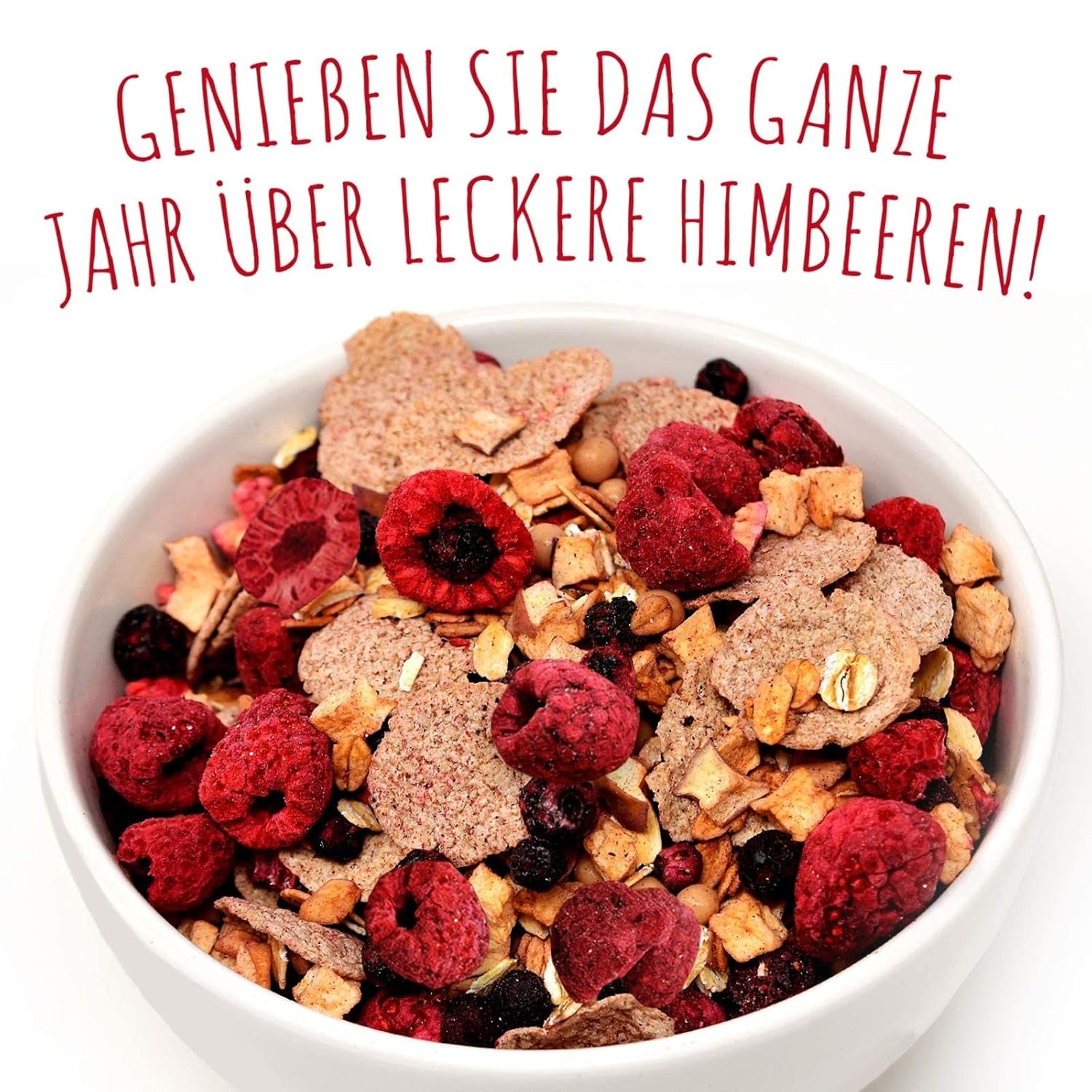 Gevriesdroogde frambozen, GEEN Chinese producten, 500 g gevriesdroogd heel fruit, zonder toevoegingen, fruitig, gemaakt in Duitsland Gedroogde producten Naty Shop