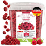 Gevriesdroogde frambozen, GEEN Chinese producten, 500 g gevriesdroogde hele vruchten, zonder toevoegingen, fruitig, gemaakt in Duitsland Gedroogde producten Naty Shop 500 G (1 pak)