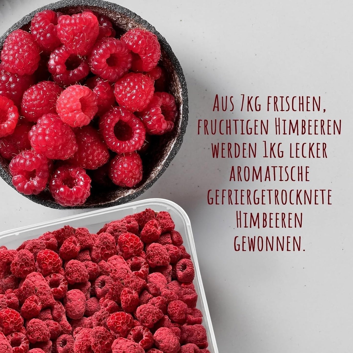 Gevriesdroogde frambozen, GEEN Chinese producten, 500 g gevriesdroogd heel fruit, zonder toevoegingen, fruitig, gemaakt in Duitsland Gedroogde producten Naty Shop